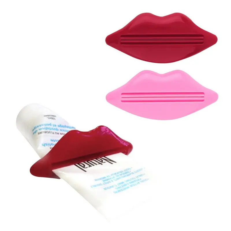 2Pcs Sexylip Kiss Bathroom Accessories Plastic Tube Cream Squeezer Toothpaste Dispenser Quality 1