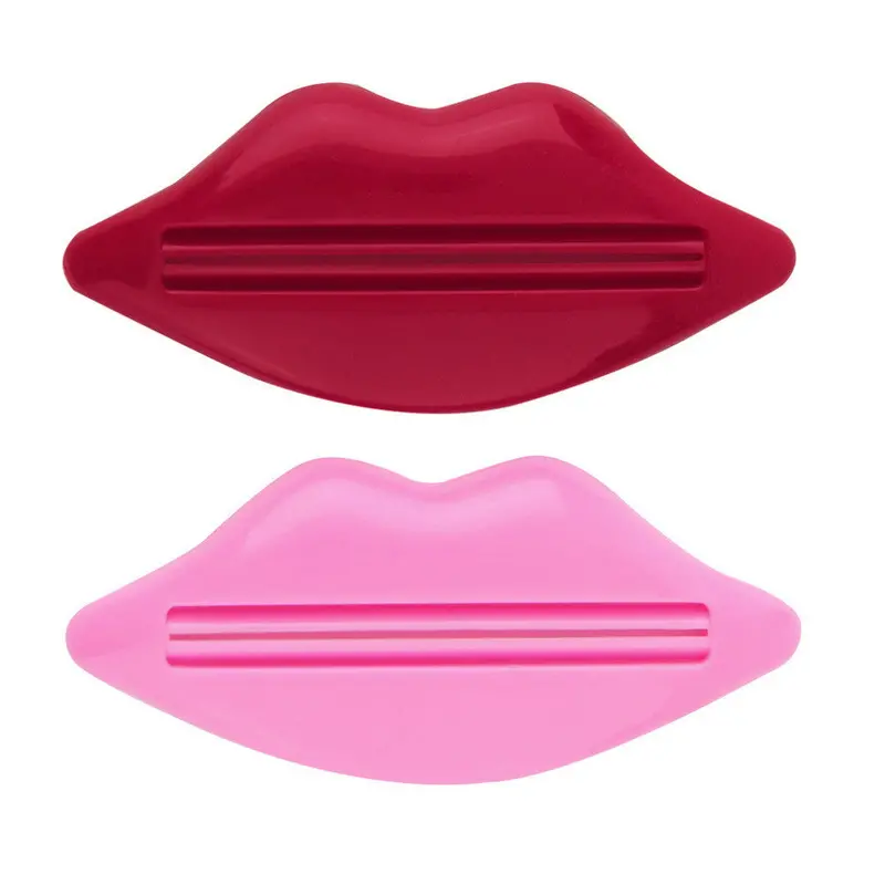 2Pcs Sexylip Kiss Bathroom Accessories Plastic Tube Cream Squeezer Toothpaste Dispenser Quality 2