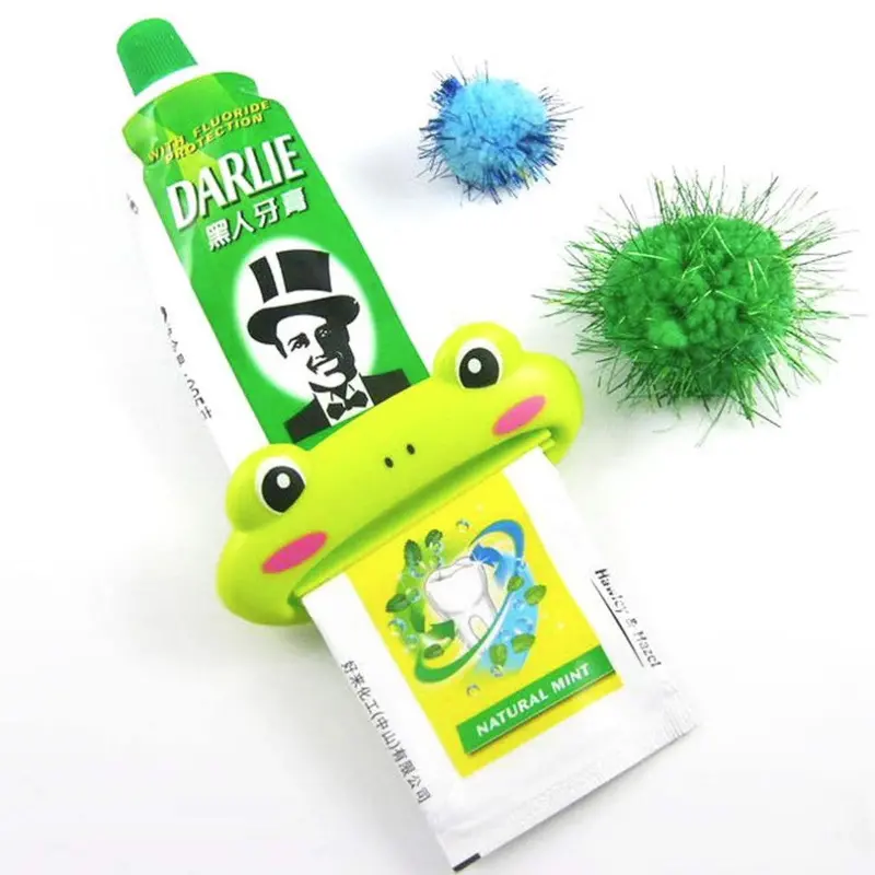 2Pcs Toothpaste Tube Squeezer Easy Squeeze Paste Cartoon Froganimal Dispenser Roll Holder 2