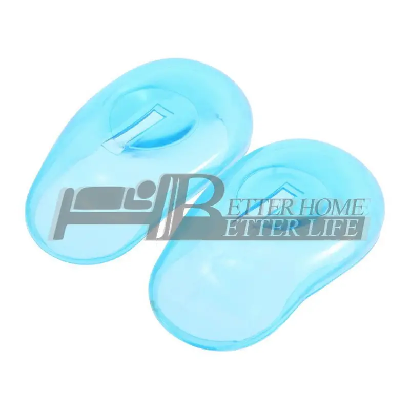 2Pcsclear Silicone Ear Cover Hair Dye Shield Protect Salon Color Blue 1