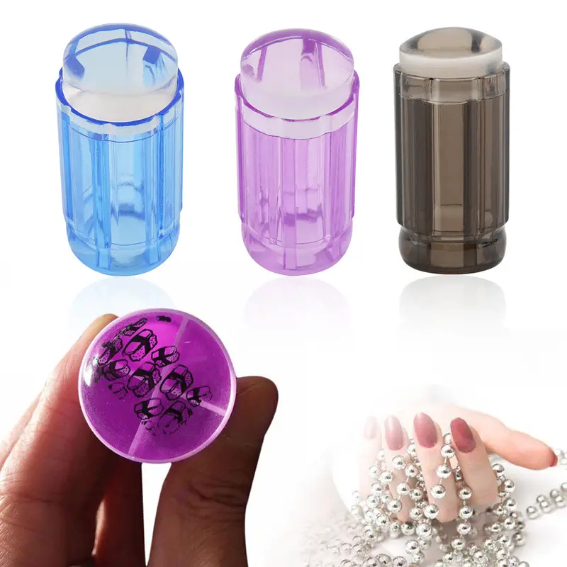 2Pcsset Crystal Clear Silicone Nail Art Stamping Stamper Scraper Tool Nail Art Stamper Scraper 1
