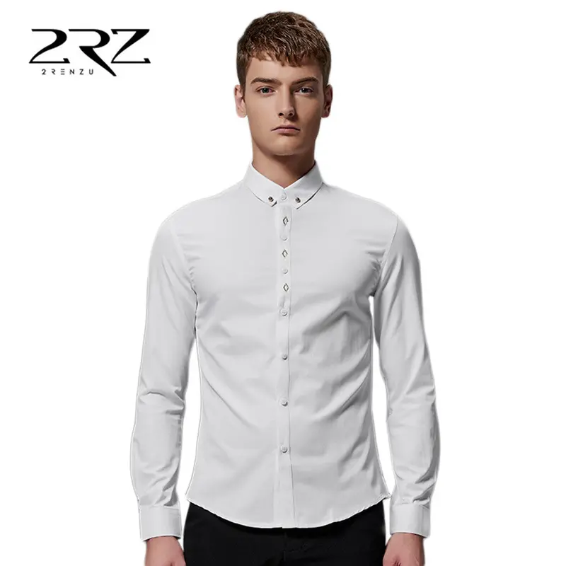 2Rz Formalcasualable Design Turn-Down Collar Shirts Slim Fitlong Sleeve Casualshirts 3