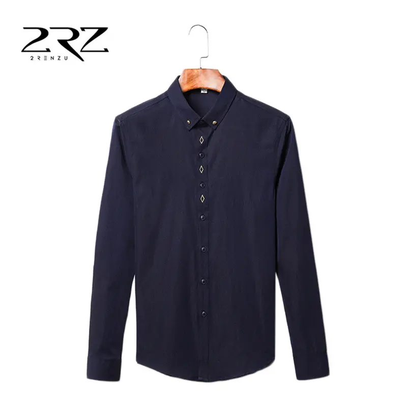 2Rz Formalcasualable Design Turn-Down Collar Shirts Slim Fitlong Sleeve Casualshirts 8