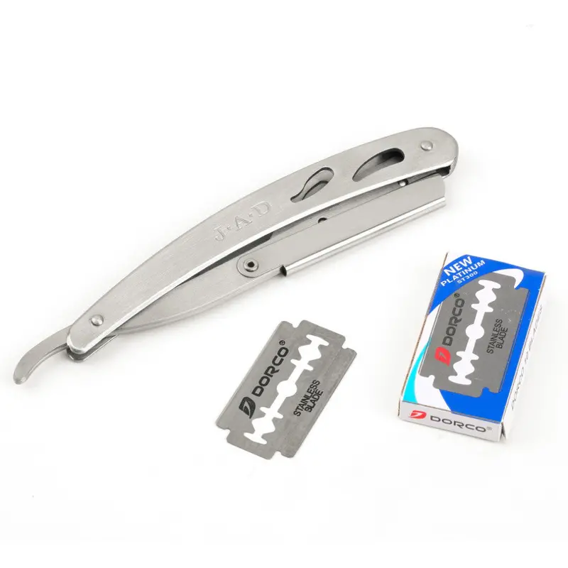 2Setstraight Barber Edge Steel Razors Folding Shaving Knife Hair Removal Tools With 20Pcs Blades 1
