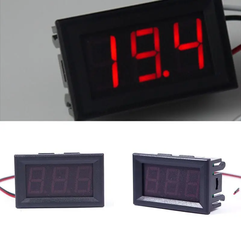 2X Dc 0-30V Red Led 3-Digital Display Voltage Voltmeter Panel Motorcycle 01 55834 1