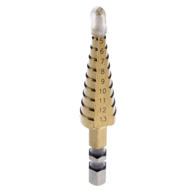 3-13Mm 11 Step Hex Shank Drill Bit Titanium Coated Step Drills Metalworking Tools 1