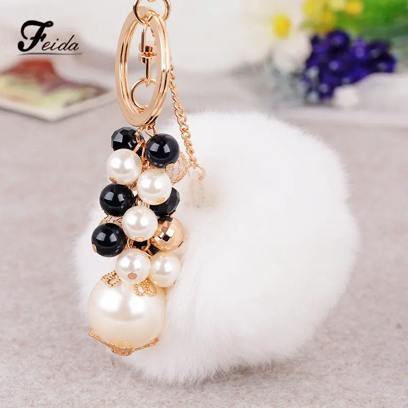 3 Color Trinket Keychain Pompons Keychains Fur Keychain Fluffy Key Chains For Cars Keyrings Trinkets Pom Pom Keychain 3