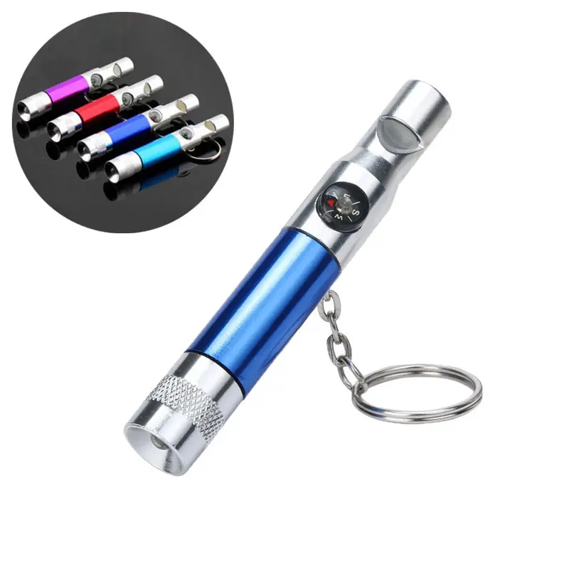 3-In-1 Keychain Gadgets For Men Flashlight Compass Whistle Camping Survival Hiking Tool Key Chain Cool Gifts Llaveros Feida 1
