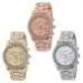 3 Pcs Geneva Watch Women Rhinestone Crystal Bracelet Dress Clock Silver Gold And Rose Gold Plated Ladies Relogio Feminino 1
