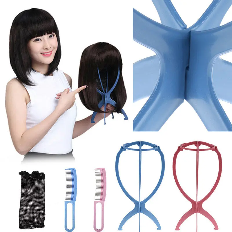 3 Pcs In Folding Plastic Stable Durable Wig Hair Hat Comb Hairnet 1