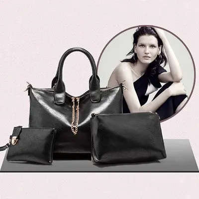 3 Pcs Women Handbag Shoulder Bags Women Famous S Pu Leather Messenger Bag Satchel Purse Tote Handbags Bolsos Mujer 1