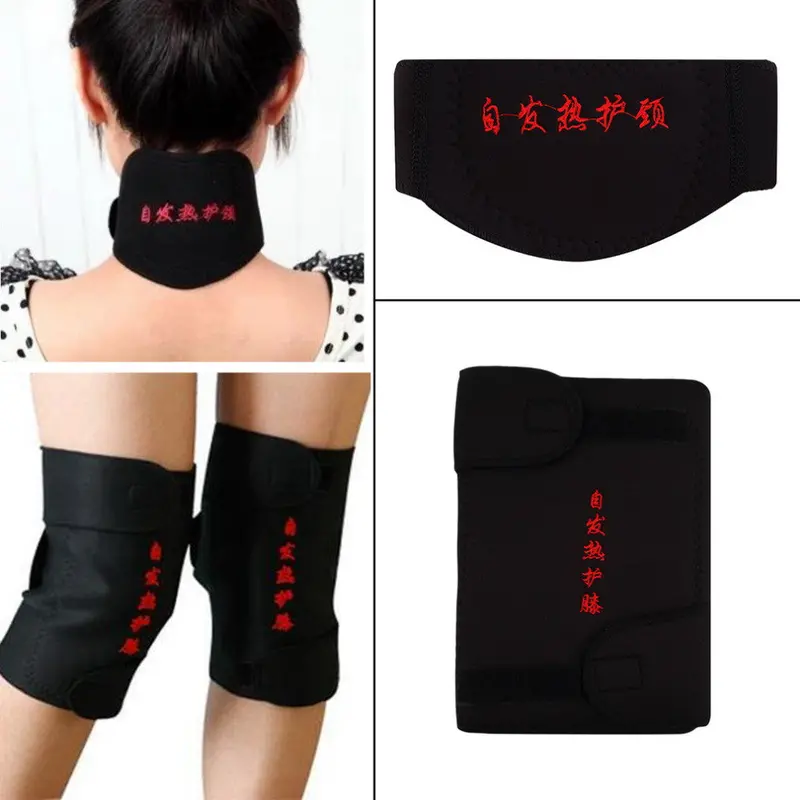 3 Pcsset Self Heating Tourmaline Magnetic Neck Waist Knee Heat Therapy Set Support Wrap Belt Brace Health Care Quality 1