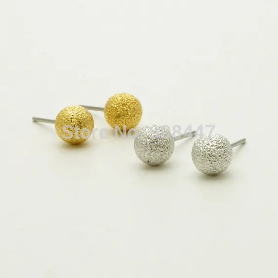 30 Pair-S057 Jewelry Matte Ball Stud Earring In Gold And Silver,Circle Round Earrings 1