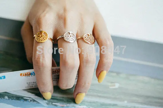 30 Pcs-R101 Sacred Tree Of Life Ring,Plant Ring - 3