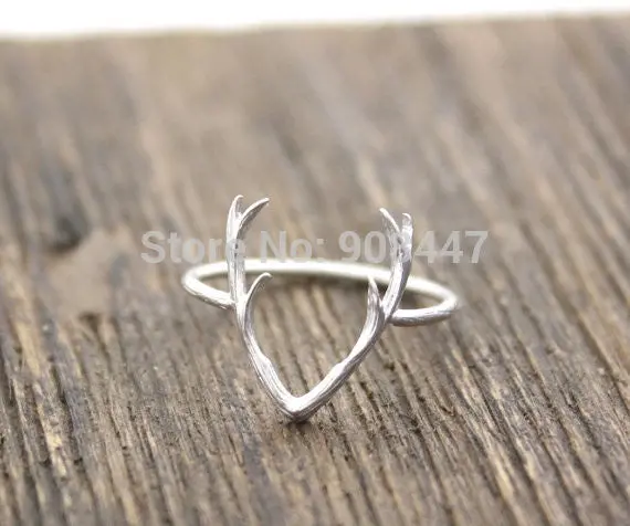 30 Pcs-R136 Simple Deer Antler Ring, Stag Ring, Reindeer Horn Ring,Animal Ring - 1
