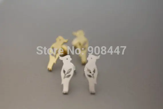30 Pcs-S070 Jewelry Tiny Parrot Silver Studs Earrings,Bird Earrings 2