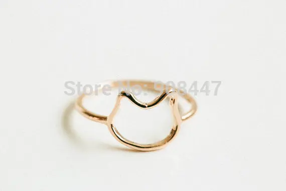 30 Pcs- Simple Kitty Line Ring ,Kitty Ring,Cat Shape Ring,Animal Ring - 3