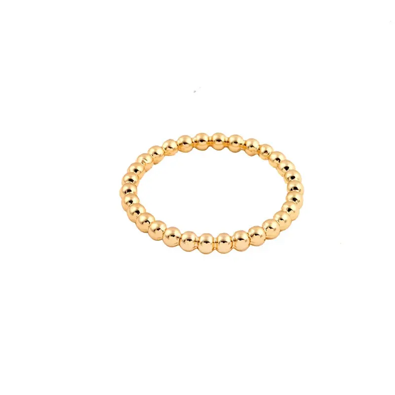30 Pcs- Slim Stacking Beaded Ring,Skinny Ring,Band Gold Beaded Ring, Full Bead Wire Ring 1