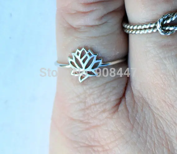 30 Pcs- The Original Tiny Wonders Lotus Flower Ring - Gold Midi Ring,Cool Rings- 3