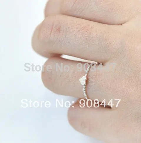 30 Pcslot- Jewelry Twist Heart Ring,Tiny Heart Rings 2