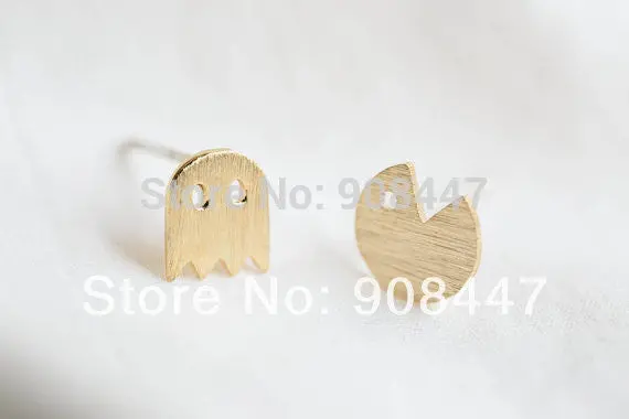 30Pairs-S014 Trendy Gold Silver And Rose Gold Monster And Smile Face Simple Animal Stud Earrings 1