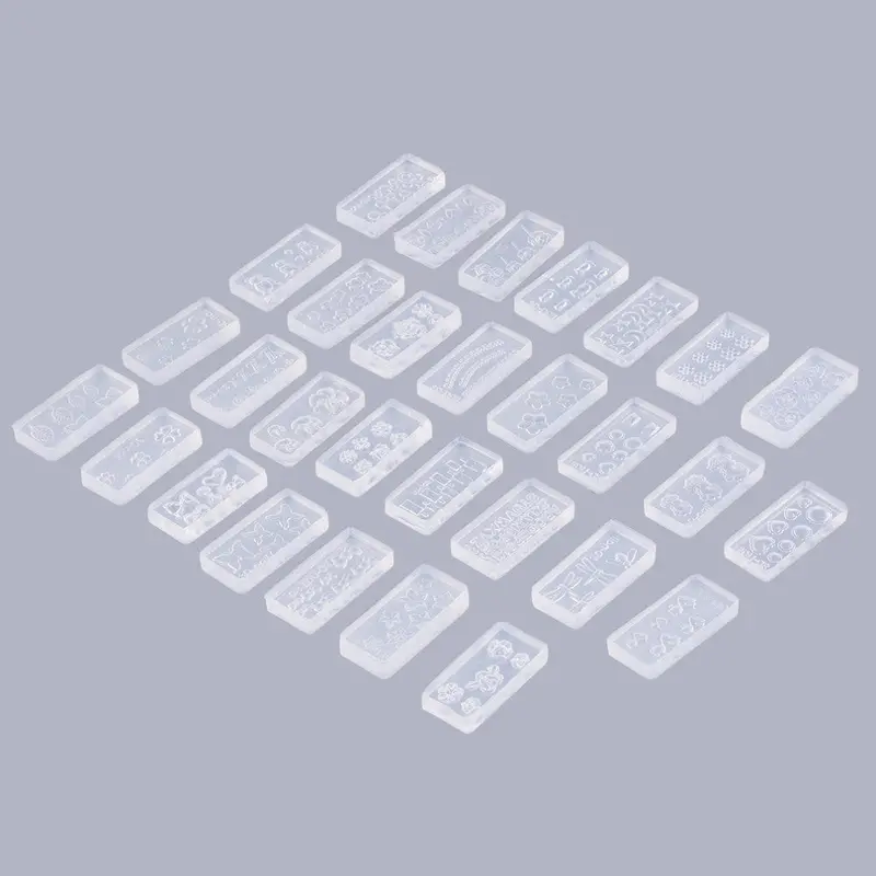30Pcs 3D Acrylic Nail Art Template Carved Mold Tips Designs Pattern Decor Diy Different Styles Transparent 1