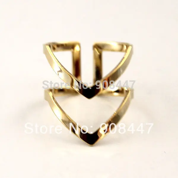 30Pcs Jewelry Adjustable Ring Double V Ring ,Double Lines V Chevron Ring R248 1