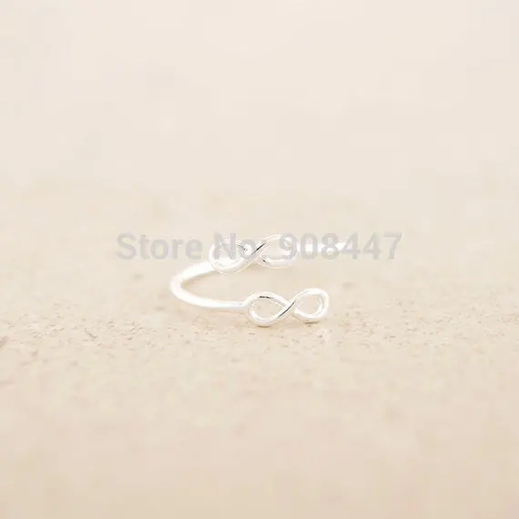 30Pcs-R105 Personalized Double Infinity Ring,Adjustable Ring Gift 2