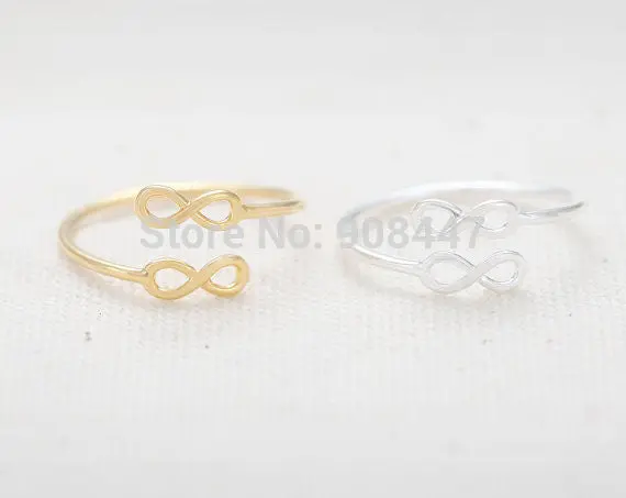 30Pcs-R105 Personalized Double Infinity Ring,Adjustable Ring Gift 3