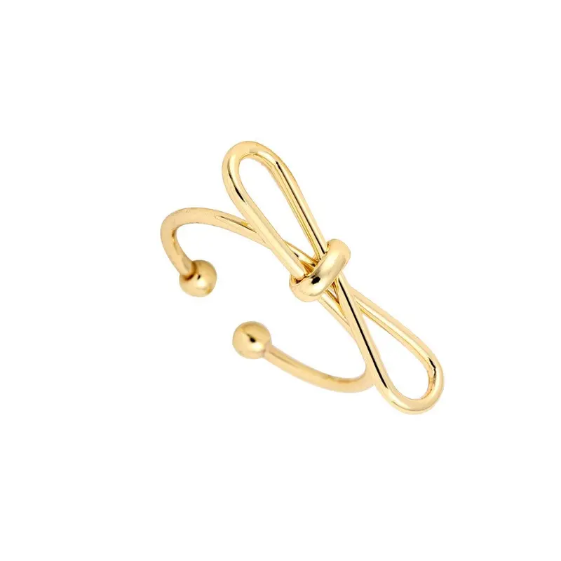 30Pcs Rings Gold Silver And Rose Gold Plated Adjustable Simple Handmade Bow Knot Rings 1