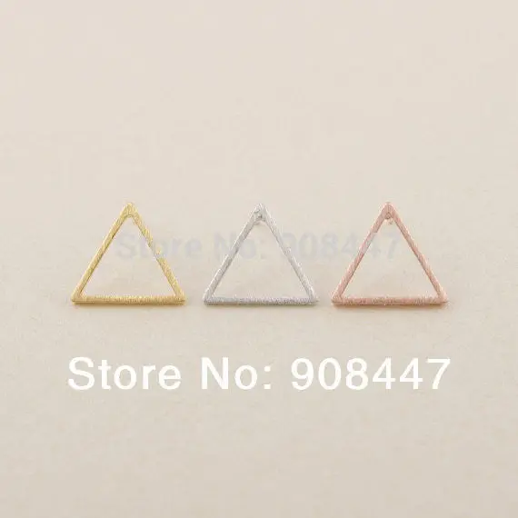 30Pcs-S008 Jewelry Geometry Gold And Silver Enamel Triangle Stud Earrings 1