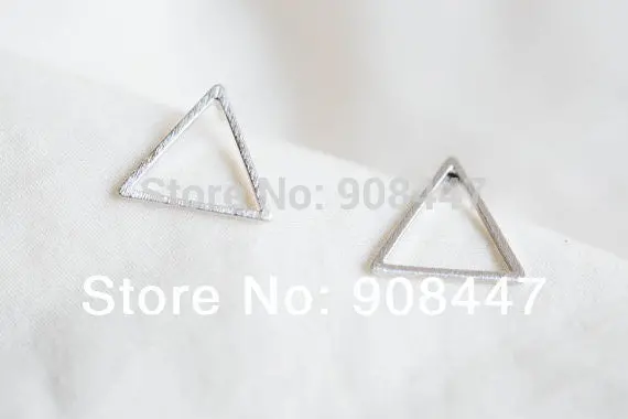 30Pcs-S008 Jewelry Geometry Gold And Silver Enamel Triangle Stud Earrings 2
