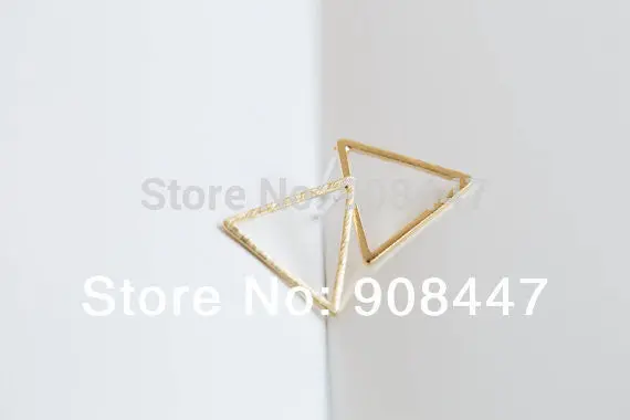 30Pcs-S008 Jewelry Geometry Gold And Silver Enamel Triangle Stud Earrings 3