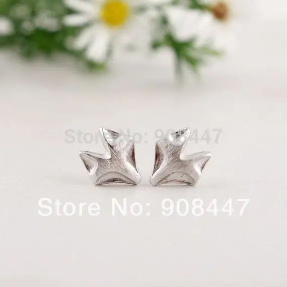 30Pcs-S011 Cute Earrings Jewelry Gold Silver Pink-Gold Fox Stud Earring 1