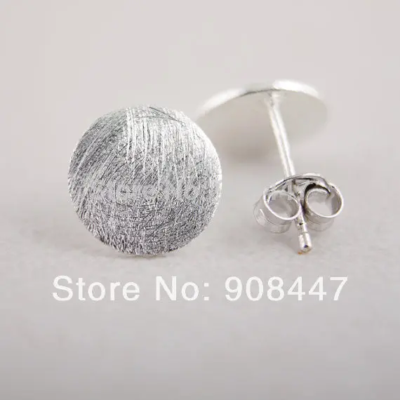 30Pcs-S013 Jewelry Gold Silver Pink Gold Brushed Circle Stud Earrings 3