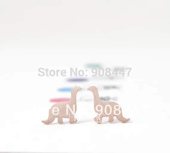 30Pcs-S015 Dragon Earrings Jewelry Gold Silver Pink-Gold Dinosaur Stud Earrings 1