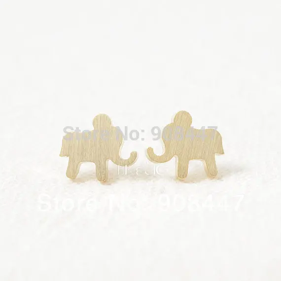 30Pcs-S029 Earrings Jewelry Gold Silver Pink Gold Elephant Shaped Stud Earrings 1