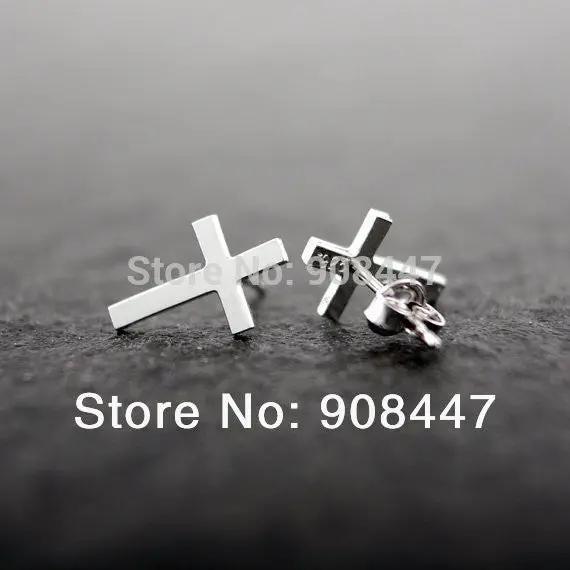 30Pcs-S030 Jewelry Sterling Cross Stud Earrings Cute Earrings 3