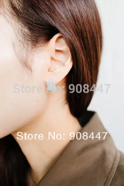 30Pcs-S046 Jewelry Silver Gold Cute Elephant Earring Jewelry 3