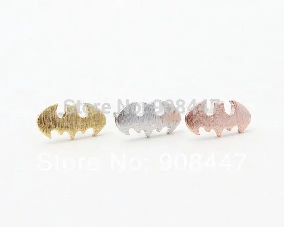 30Pcs-S048 Gold Silver Pink Gold Cute Batman Stud Earrings Earrings Party Gifts 1