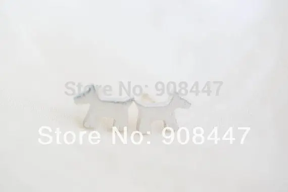30Pcs-S051 Jewelry Silver Cute Animal Dog Earrings 1