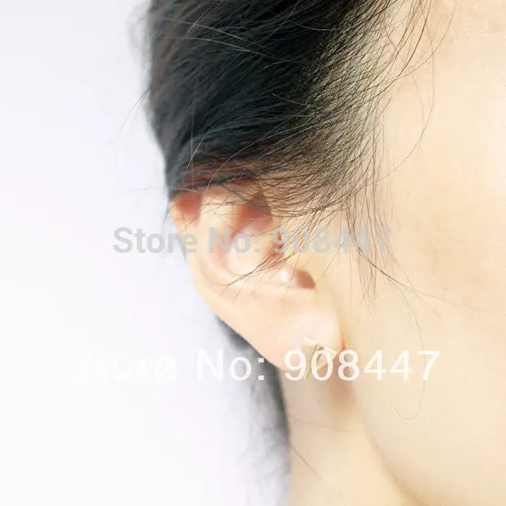 30Pcs-S054 Jewelry Gold Silver Origami Plane Stud Earrings 3