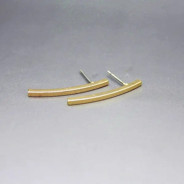 30Pcs-S080 Jewelry Gold Silver And Rose Gold Curved Bar Stud Earrings Simple Bar Earrings 1