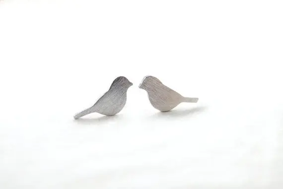 30Pcs-S090 Earring Studs Gold Silver And Rose Gold Plated Tiny Cute Bird Stud Earrings 1