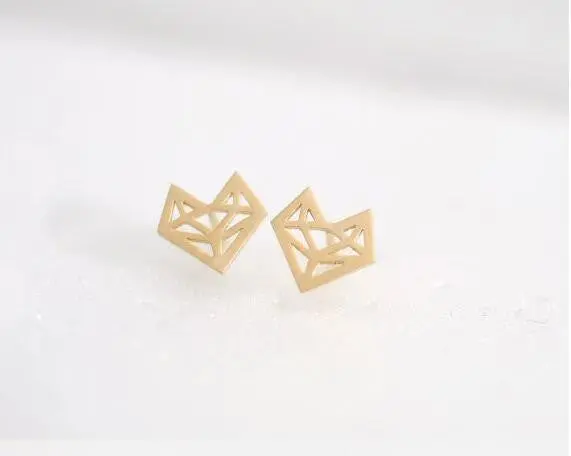 30Pcs-S096 Graceful Cute Animal Fox Stud Earrings Simple The Head Of Origami Fox Jewelry Party Gifts 1