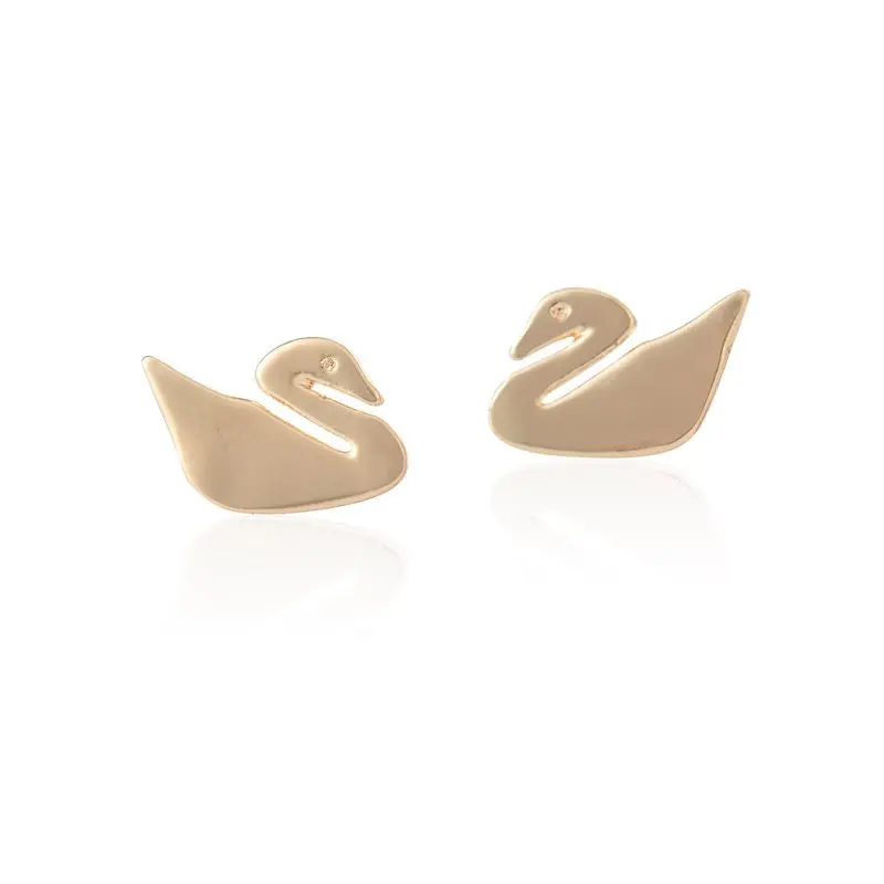 30Pcs-S097 Cute Animal Swan Stud Earrings With 3 Colors Birthday Gift 1