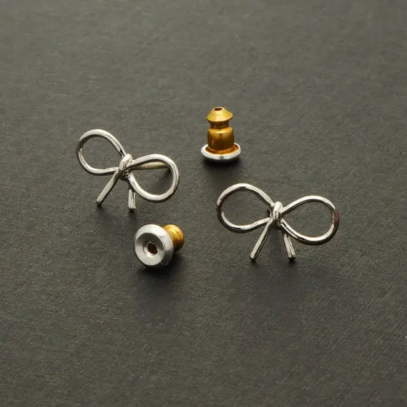 30Pcslot Bulk Production Stud Earrings Jewelry Tiny Bow Stud Earrings Dainty Knot Ribbon Earrings S055 3