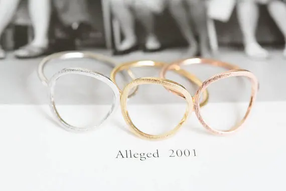 30Pcslot Gold Silver Open Round Rings Vintage Style Rings,Wedding Gifts Gift 3