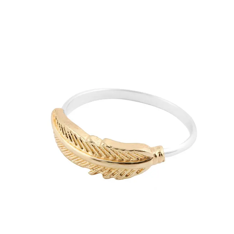 30Pcslot- Maxi Rings Feather Ring, Brass And Recycled Ring With 2 Different Colors 1
