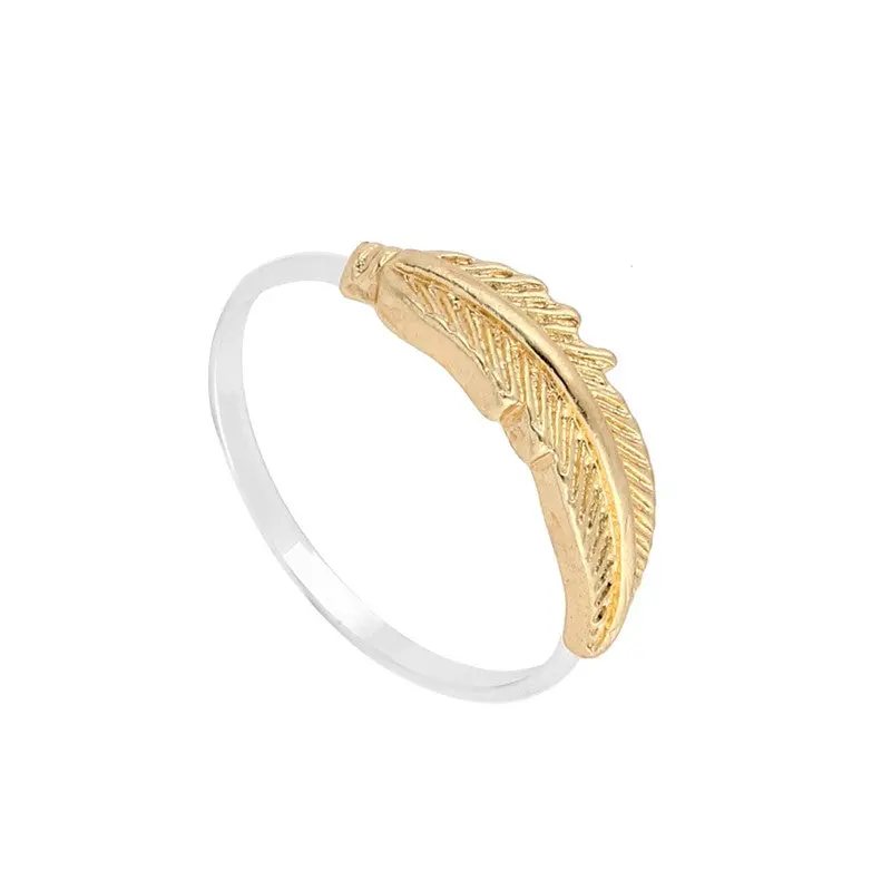 30Pcslot- Maxi Rings Feather Ring, Brass And Recycled Ring With 2 Different Colors 2